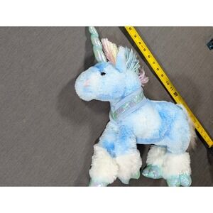 VTG 2000 Animal Alley Blue Unicorn Plush Stuffed Animal Plushie 18" Toys R Us